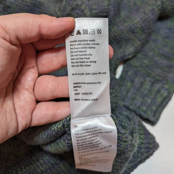 Mountain Warehouse Green Purple Blend Scoop Neck Knit Sweater  Top Woman 8 - Picture 7 of 11